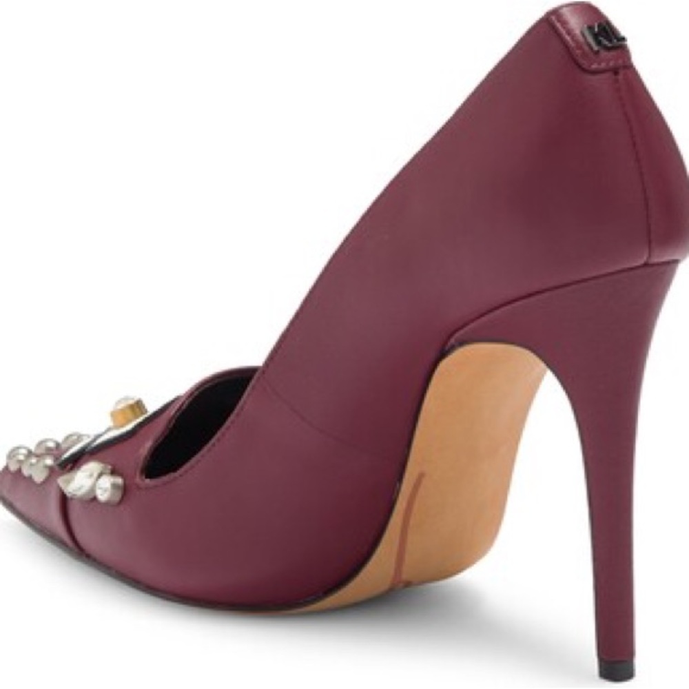 Karl Lagerfeld casias pointed toe pump in port Sz 8 1/2 - Picture 3 of 5